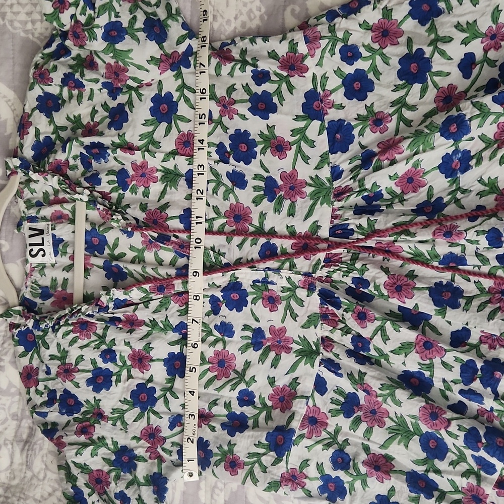 Pretty cotton floral tunic top or mini dress in very good condition! - Picture 7 of 8
